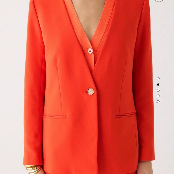 J Crew NWT Alfie collarless jacket in city crepe - Picture 2 of 5